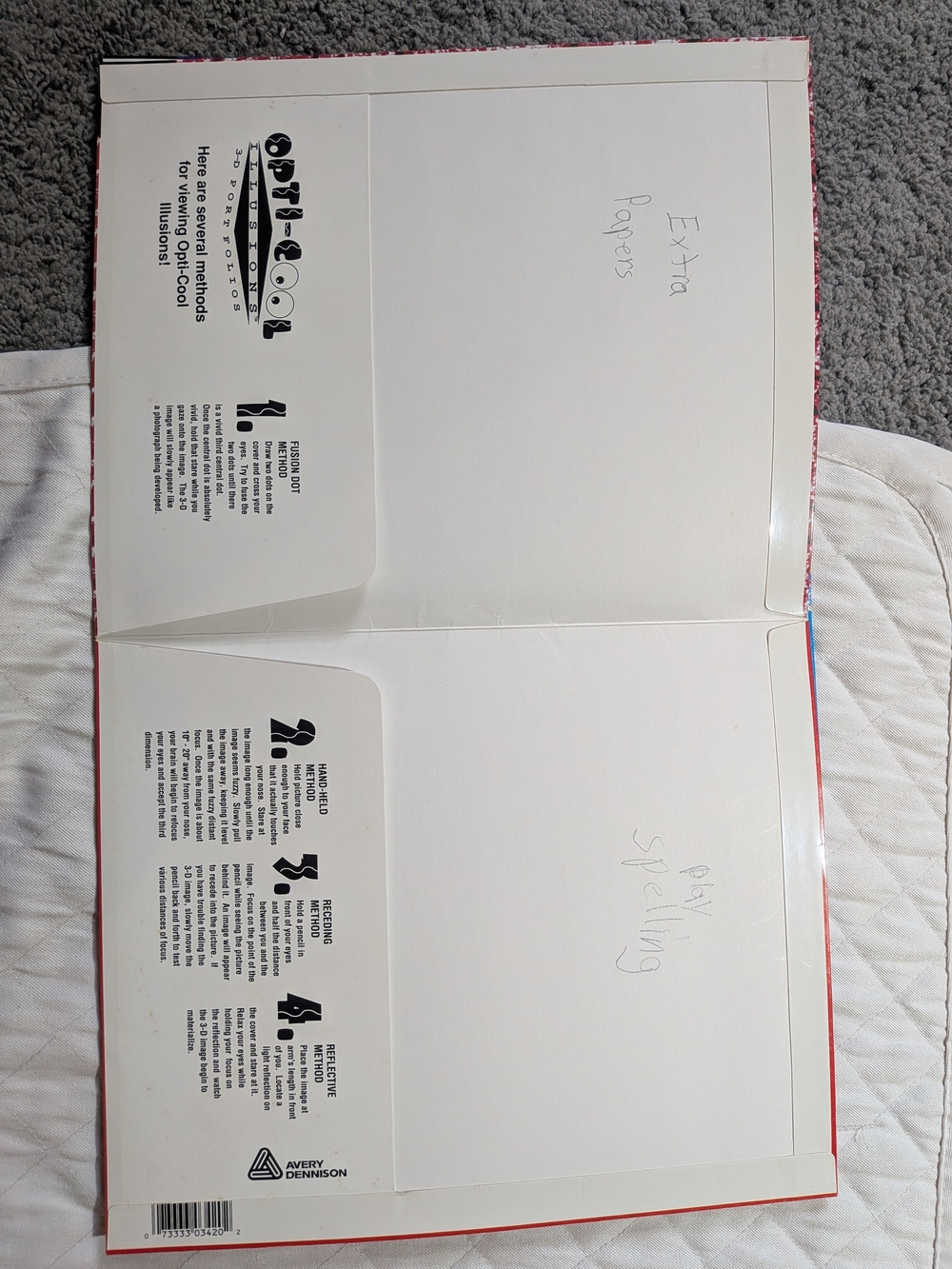 2 pc Vintage 90s Opti-Cool 3-D Illusion Folders Autostereogram Avery Dennison - Picture 3 of 4